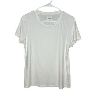 Mate Women's White Crewneck T-Shirt Size Medium